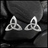 Small Open Triquetra Post Earrings in Silver