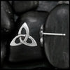 Small Open Triquetra Post Earrings in Silver