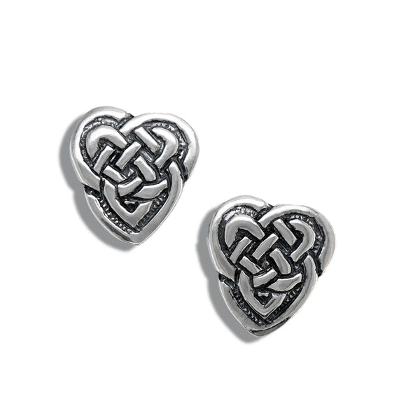 Maggie's Heart Knot Drop or Post Earrings in Silver