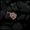 Rose gold Trinity Knot Heart pendant set with 4mm Opal
