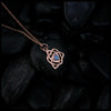 Rose gold Trinity Knot Heart pendant set with 4mm Opal