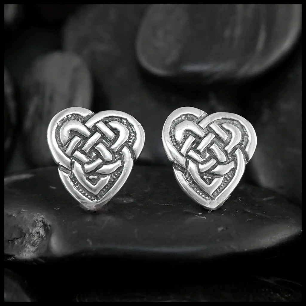 Maggie's Heart Knot Drop or Post Earrings in Silver