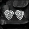 Maggie's Heart Knot Drop or Post Earrings in Silver
