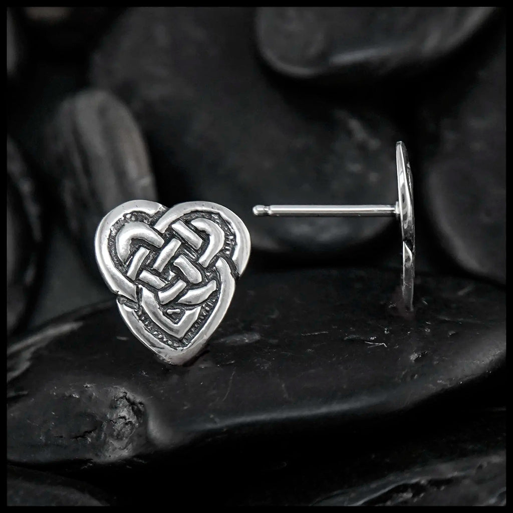 Maggie's Heart Knot Drop or Post Earrings in Silver