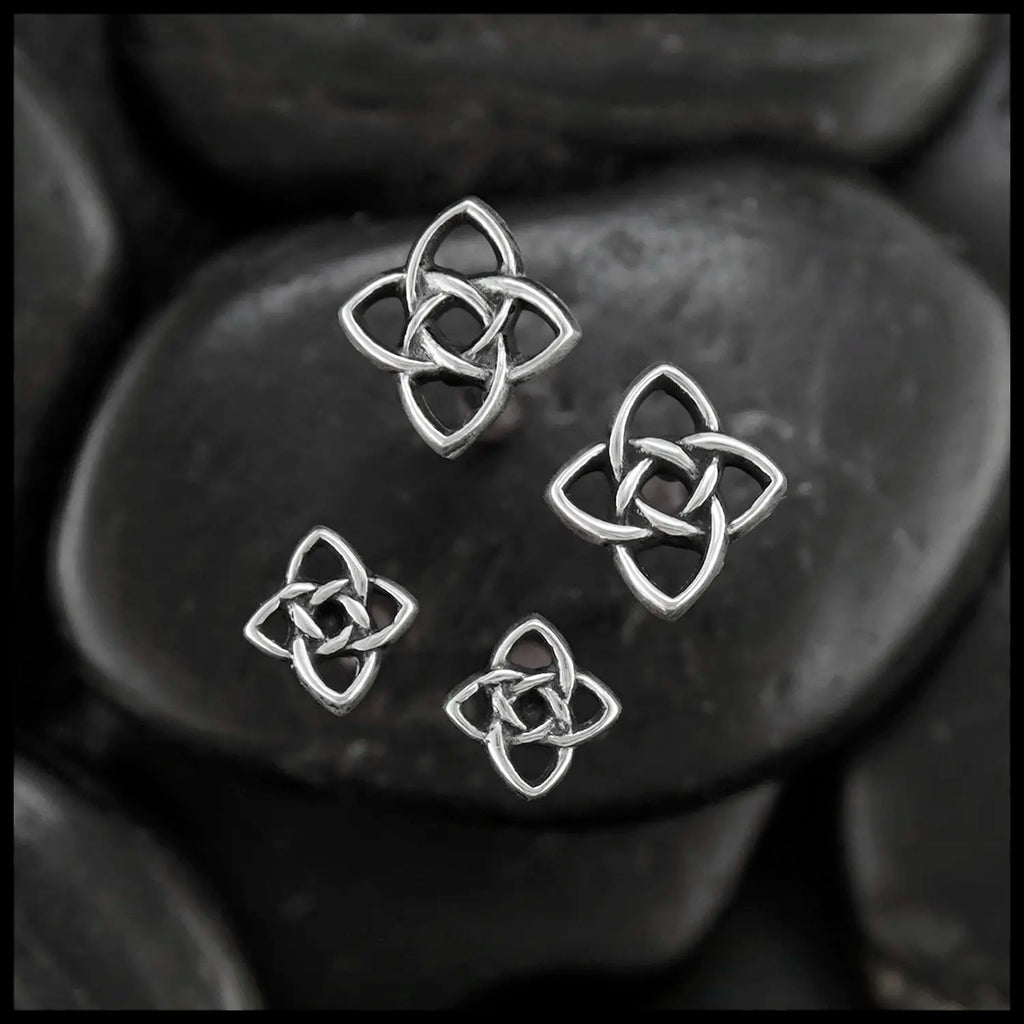 Starlight Knot Post Earrings in Silver