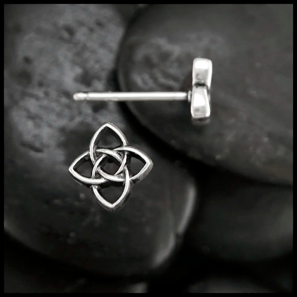 Starlight Knot Post Earrings in Silver
