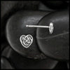 Robin's Heart Post Earrings in Sterling Silver