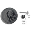 Robin's Heart Post Earrings in Sterling Silver