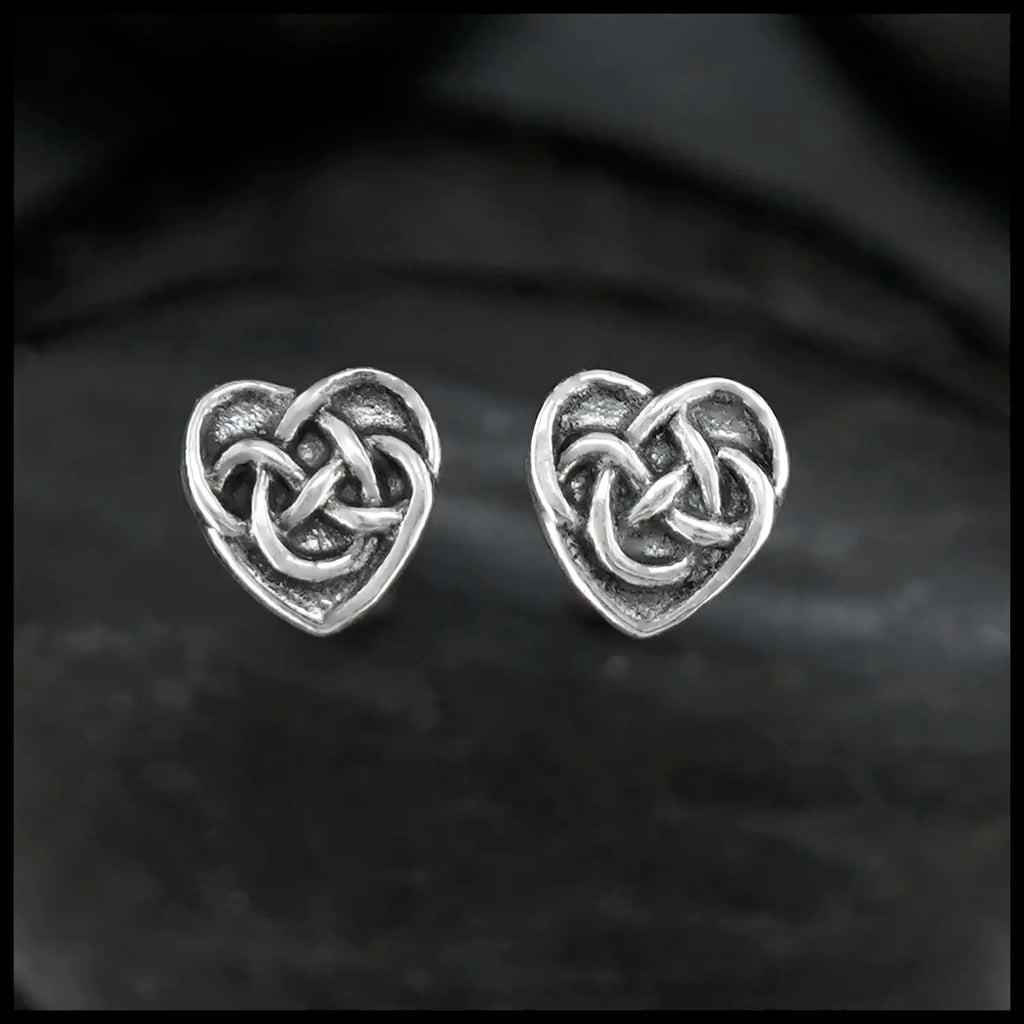 Robin's Heart Post Earrings in Sterling Silver