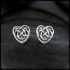 Robin's Heart Post Earrings in Sterling Silver
