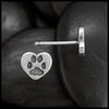 Paw Print Heart Post Earrings