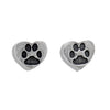 Paw Print Heart Post Earrings
