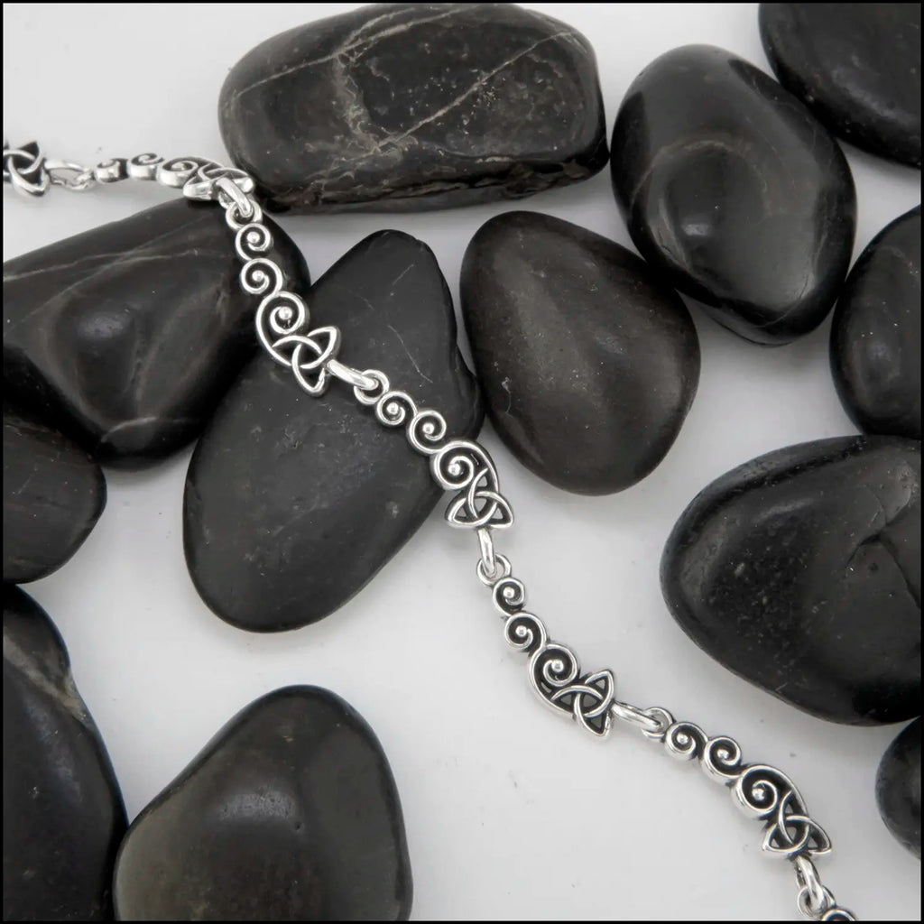 Spiral Trinity Scroll Link Bracelet