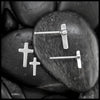 Cross Post Earrings in Sterling Silver