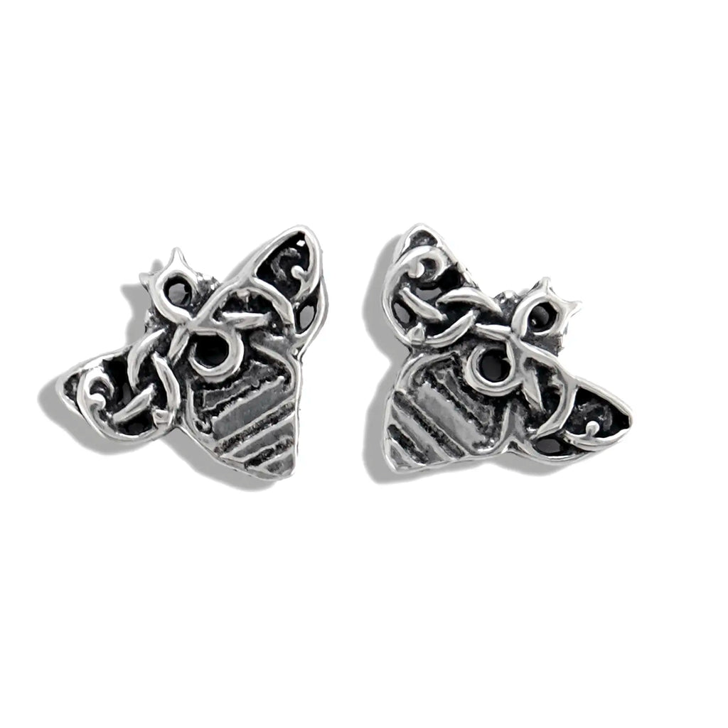 Celtic Bee Post Earrings in Sterling Silver