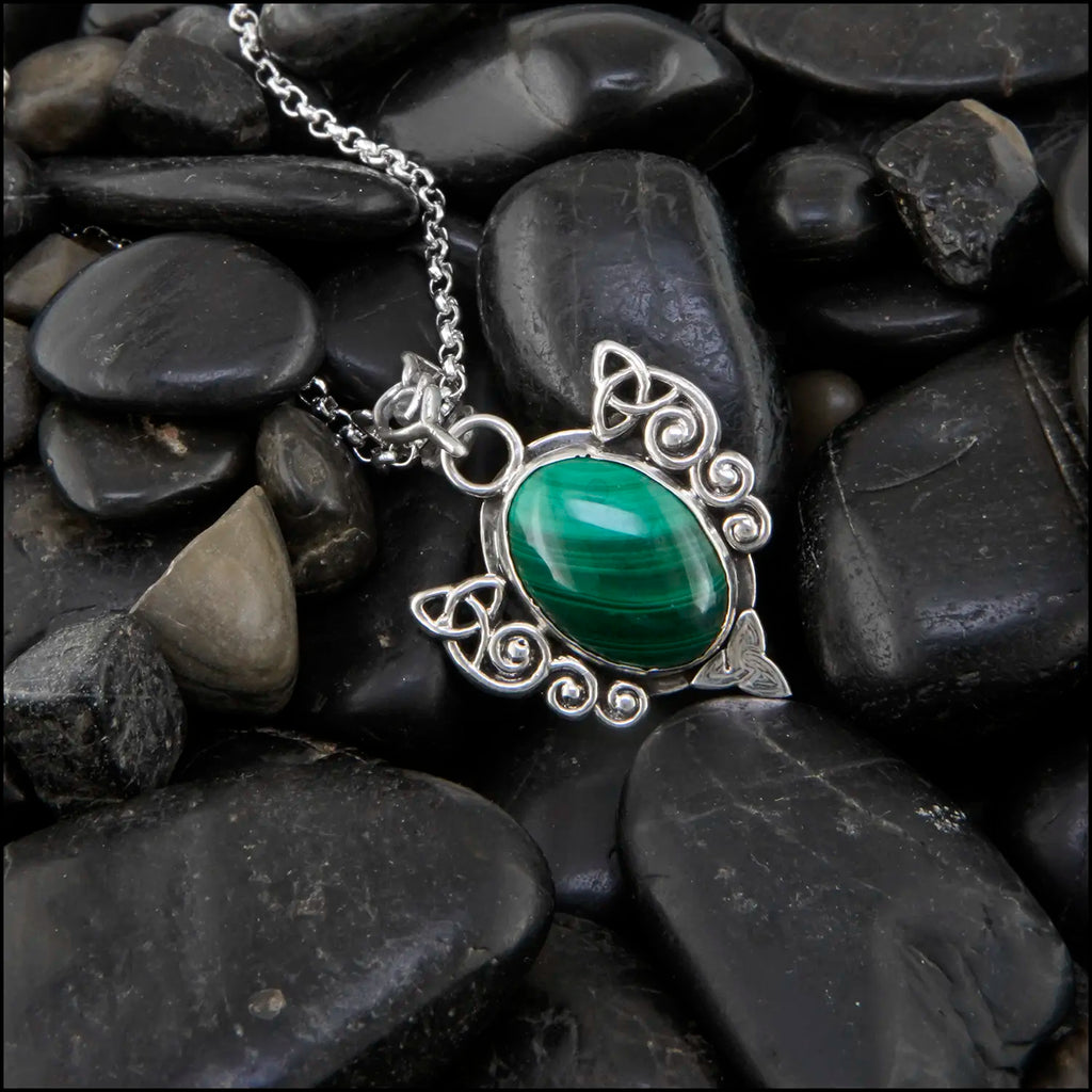 Malachite Pendant in Sterling Silver