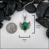 Malachite Pendant in Sterling Silver 40mmx26mm