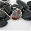 Seam Agate Pendant in Sterling Silver and 18K Gold