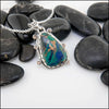 Malachite Azurite Pendant in Sterling Silver and 14K Rose Gold