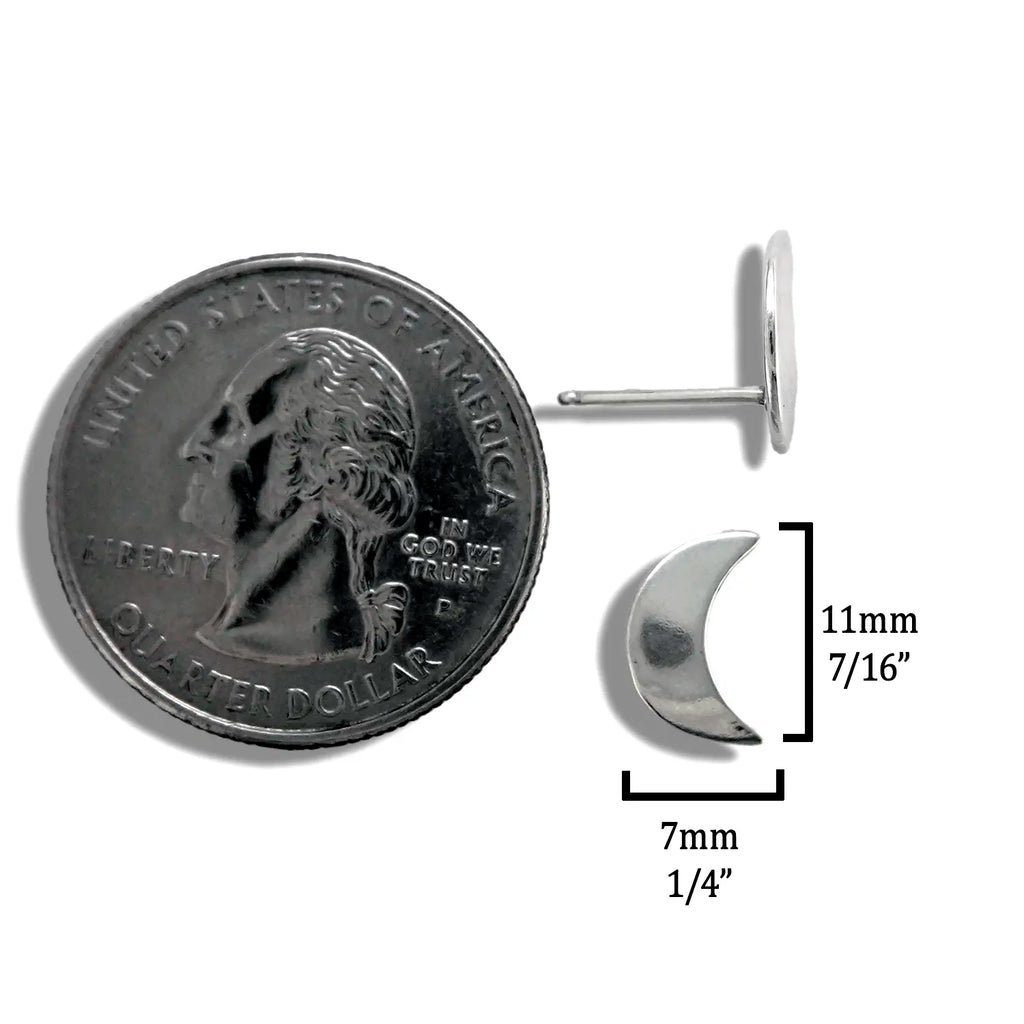 Crescent Moon Post Earrings
