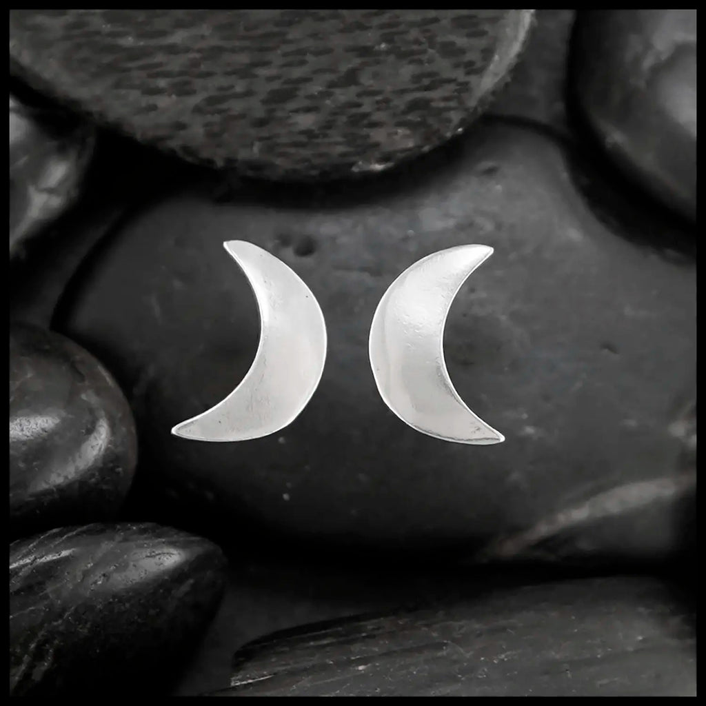 Crescent Moon Post Earrings