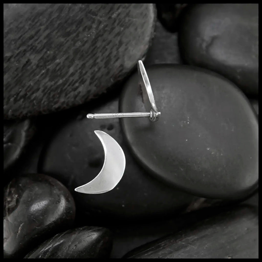 Crescent Moon Post Earrings