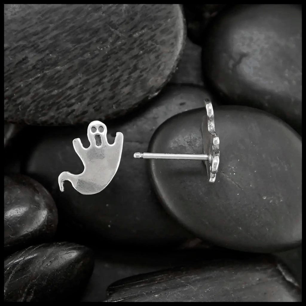 Ghost Post Earrings in Silver