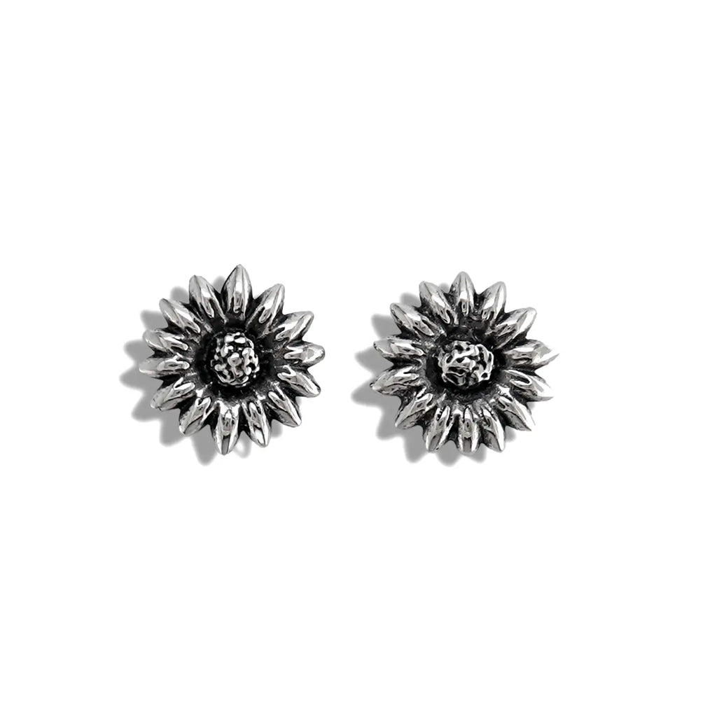Sterling Silver Sunflower Post Earrings