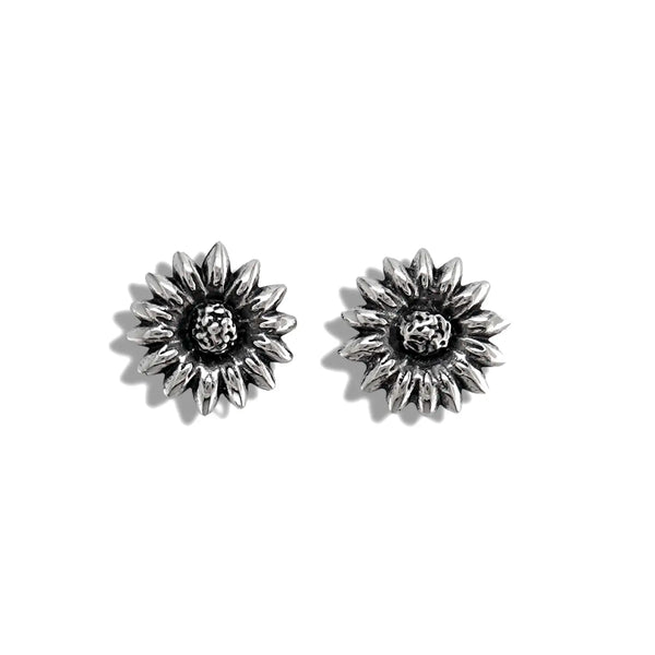 Sterling Silver Sunflower Post Earrings