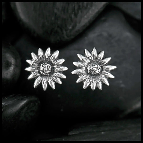 Sterling Silver Sunflower Post Earrings