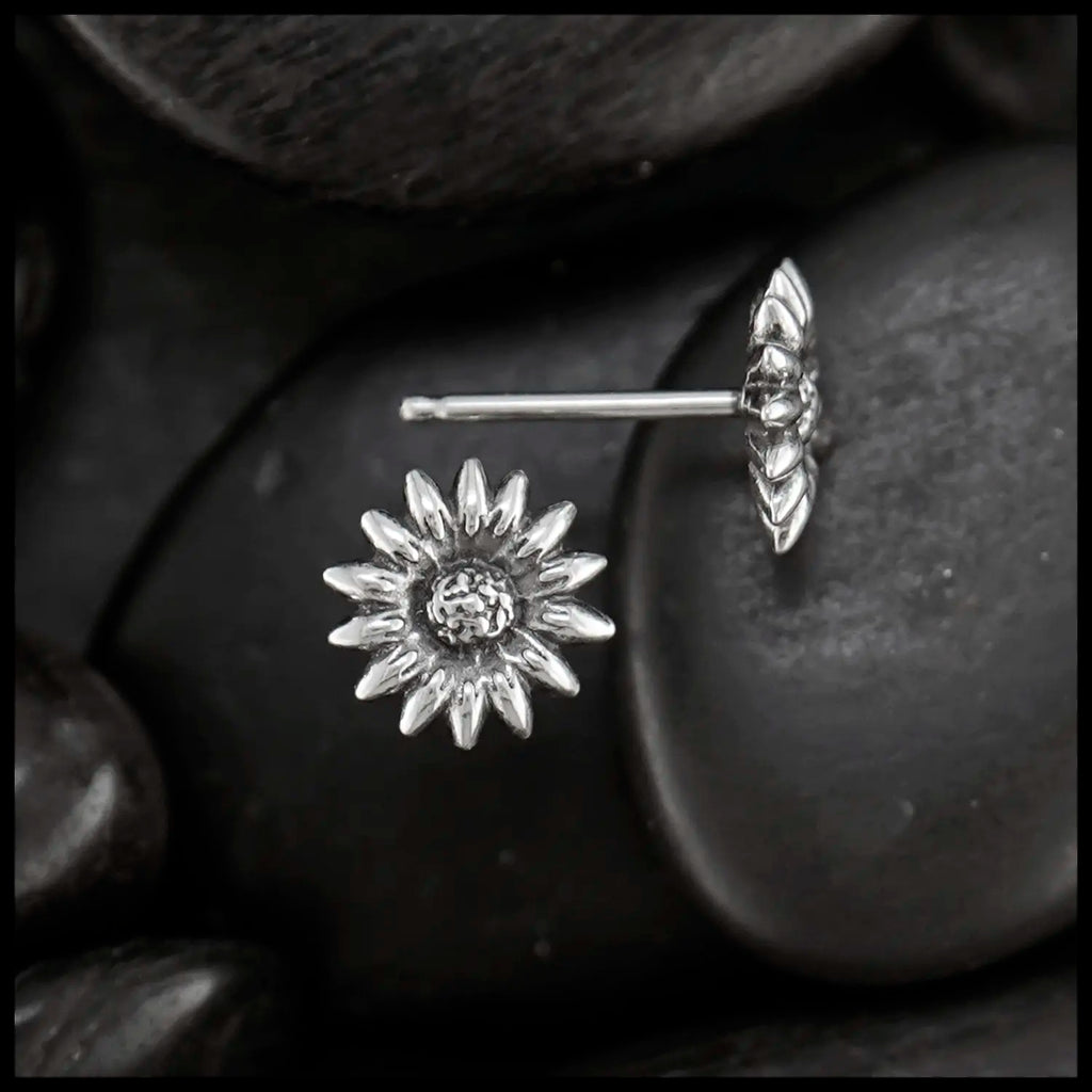 Sterling Silver Sunflower Post Earrings