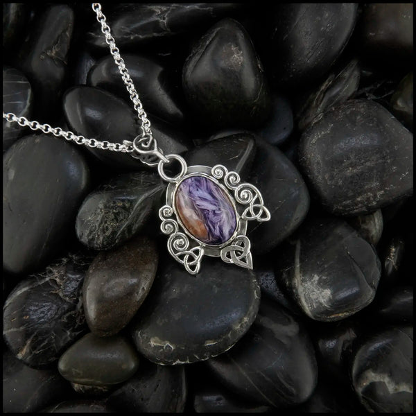 Charoite Pendant in Sterling Silver