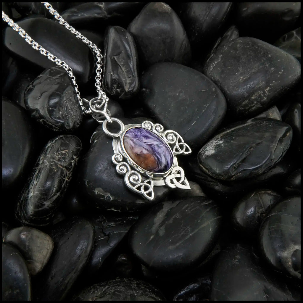 Charoite Pendant in Sterling Silver