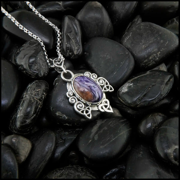 Charoite Pendant in Sterling Silver