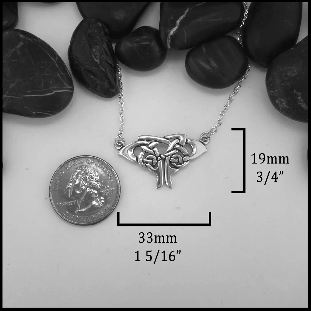 Small Moth Pendant in Sterling Silver 19mmx33mm