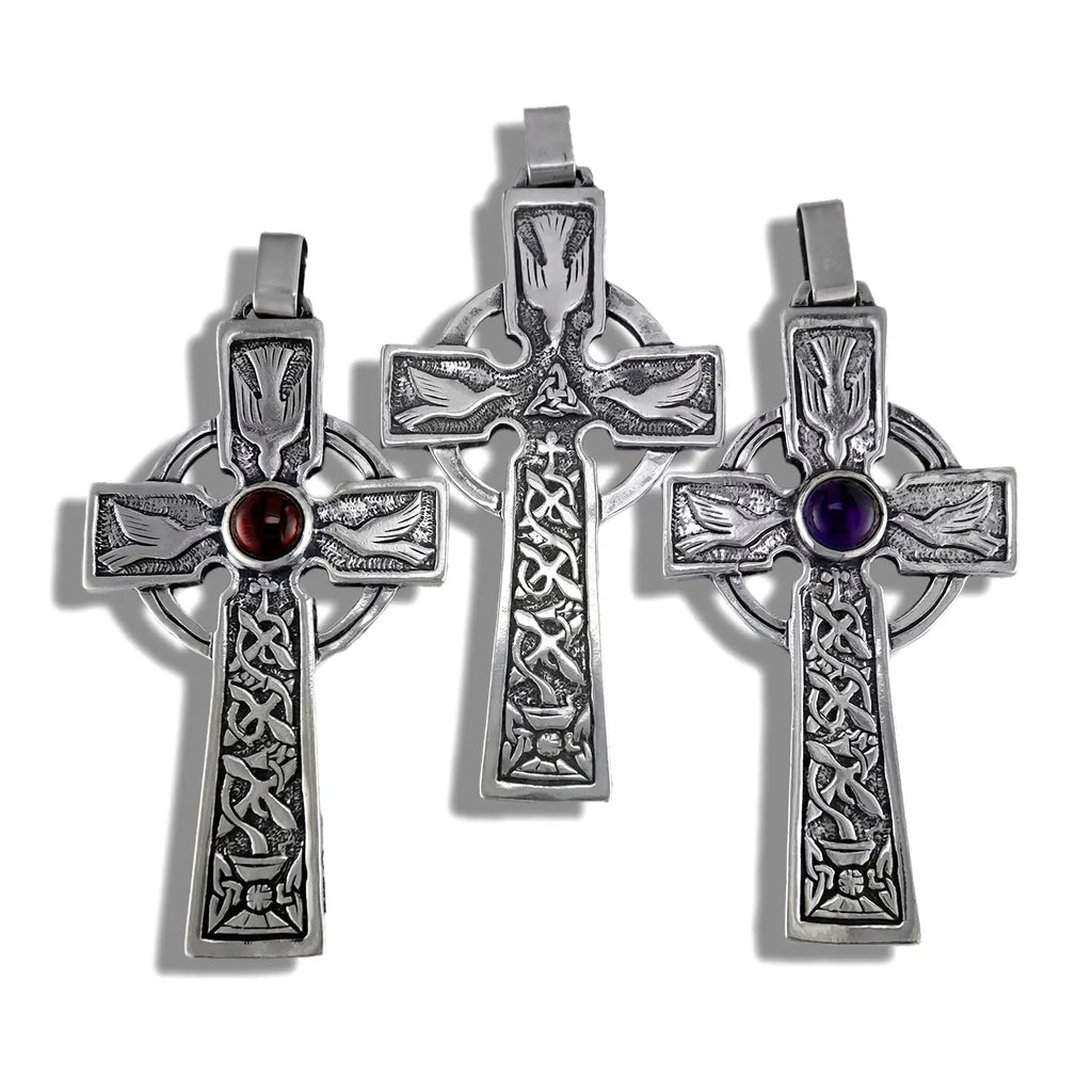 Sterling Silver Colum Cille Celtic Cross Pendant