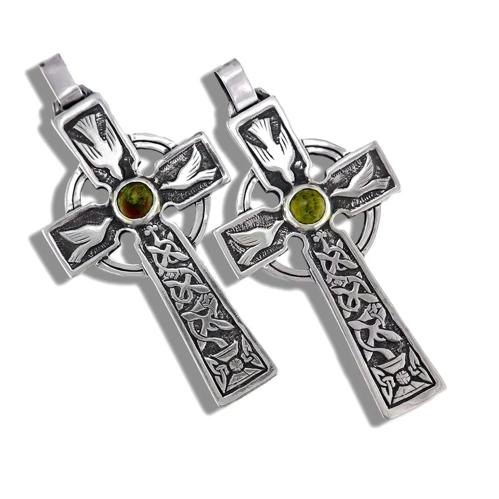Sterling Silver Colum Cille Celtic Cross Pendant