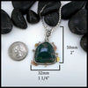Moss Agate Pendant in Sterling Silver and 14K/18K Gold 50mmx32mm