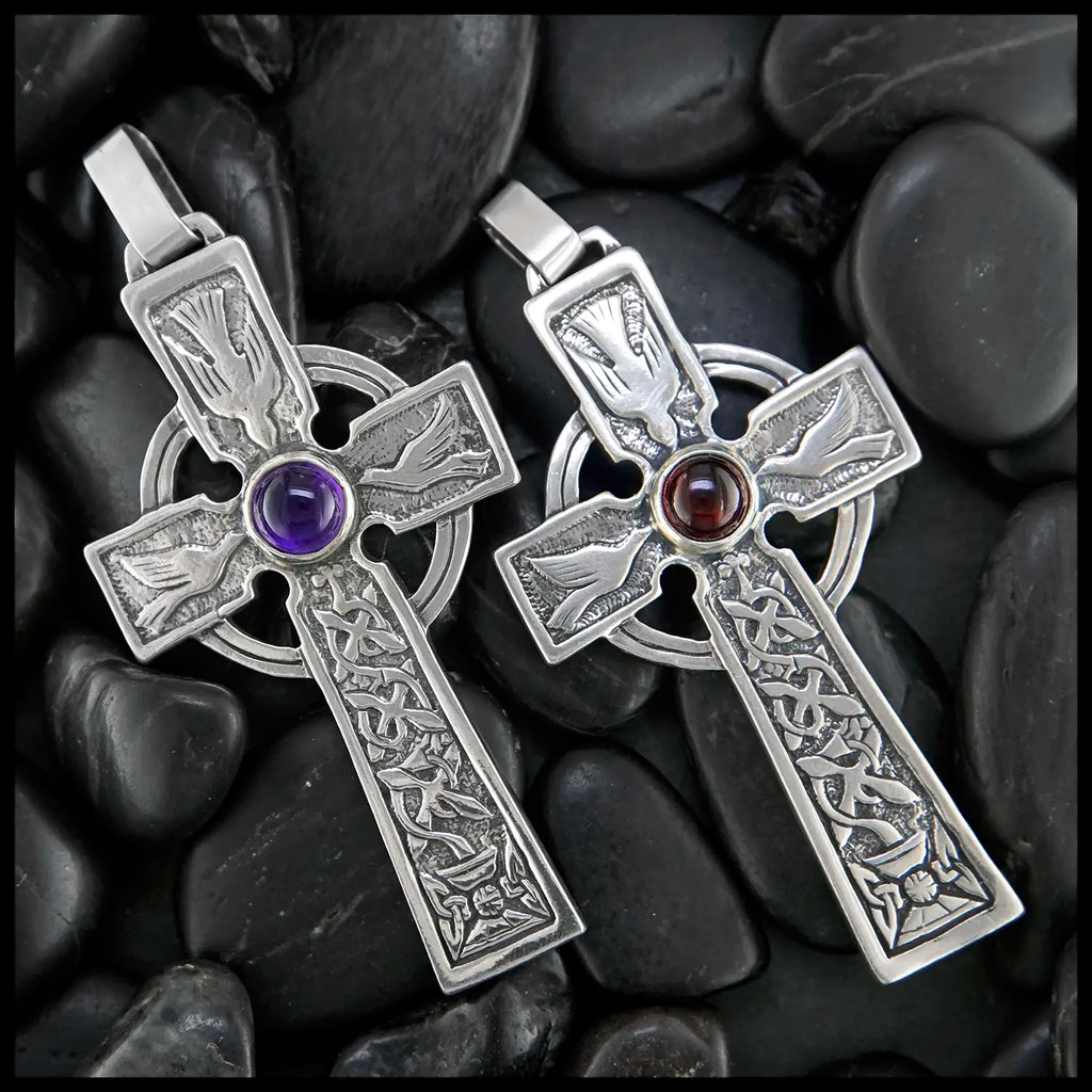 Sterling Silver Colum Cille Celtic Cross Pendant