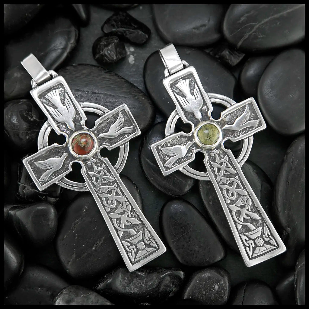 Sterling Silver Colum Cille Celtic Cross Pendant