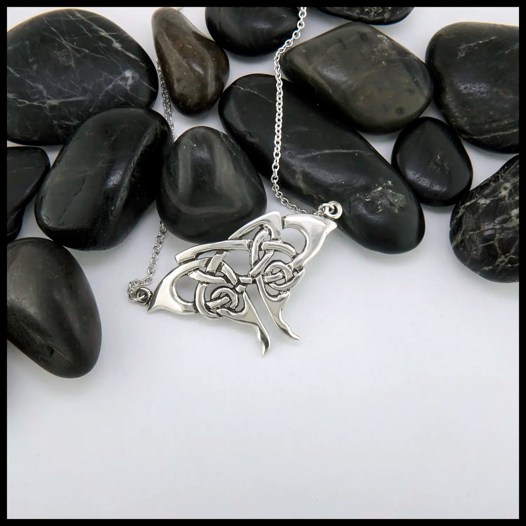 Large Moth Pendant in Sterling Silver