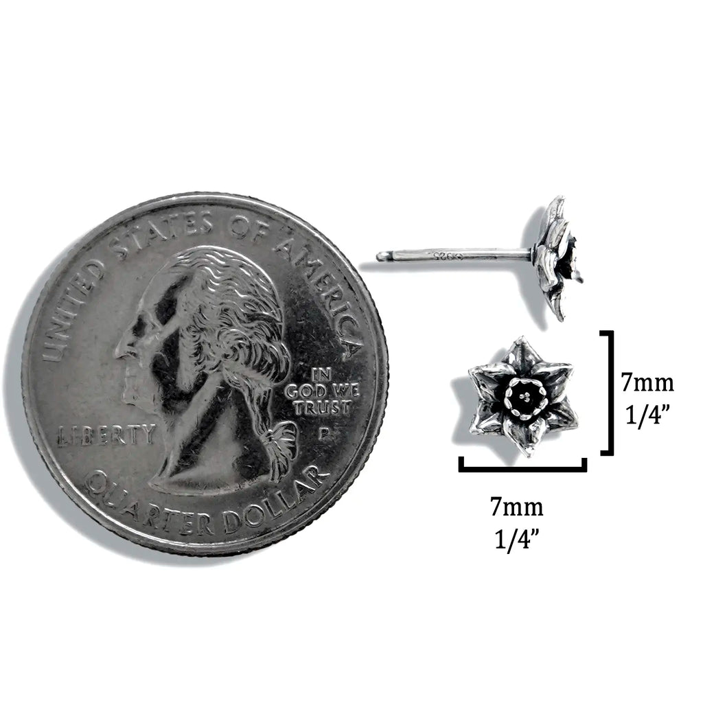 Daffodil Post Earrings in Sterling Silver
