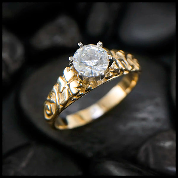 1 Ct Lab Diamond Shamrock Ring in Gold