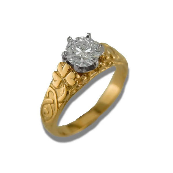 1 Ct Lab Diamond Shamrock Ring in Gold