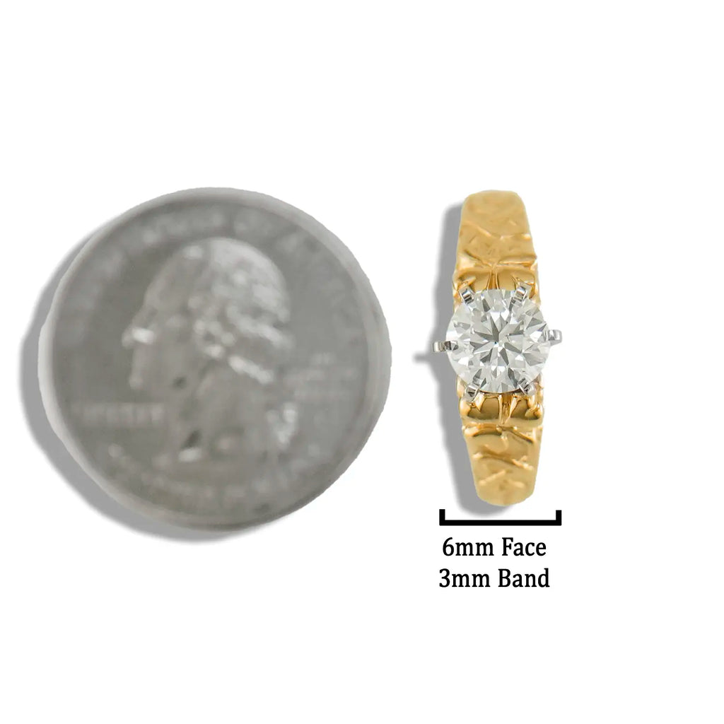 1 Ct Lab Diamond Shamrock Ring in Gold