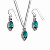 Celtic Goddess Pendant and Earring Set with Blue Topaz