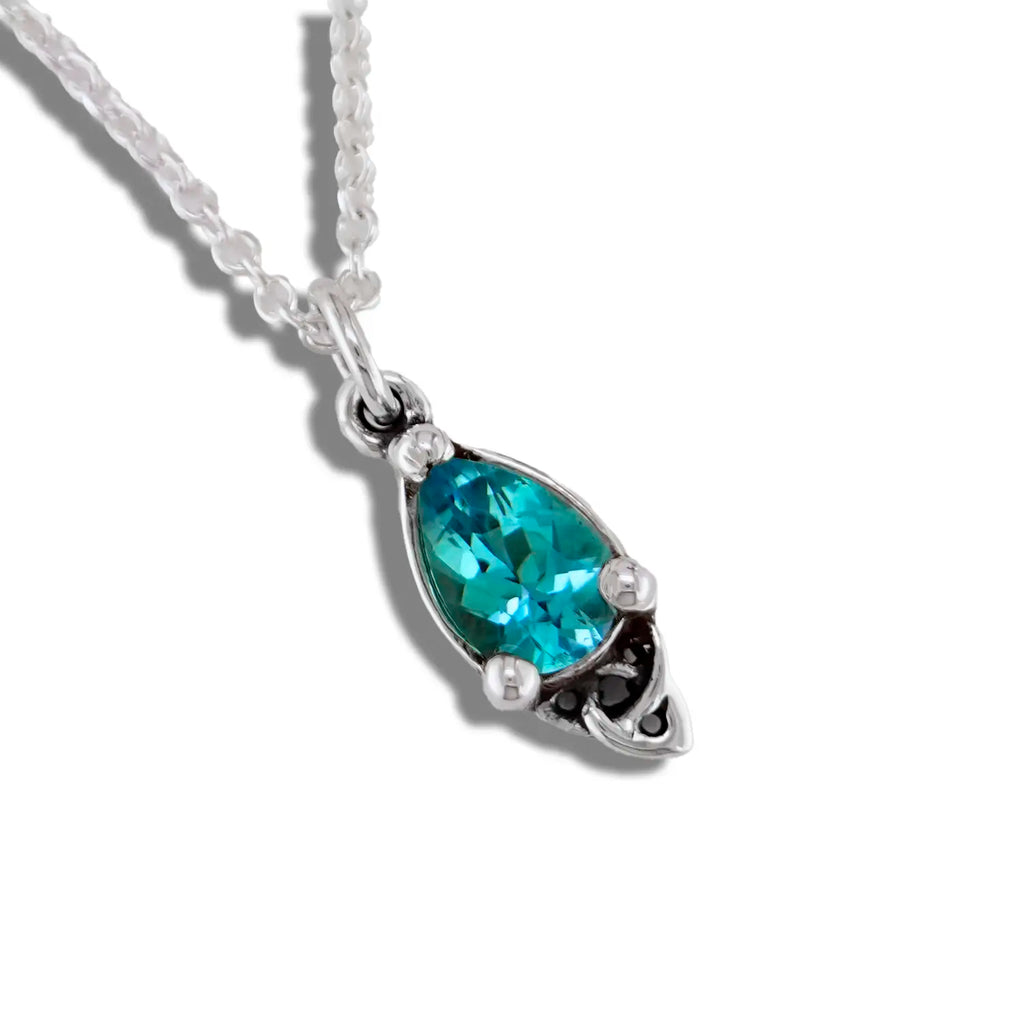 Celtic Goddess Pendant with Blue Topaz