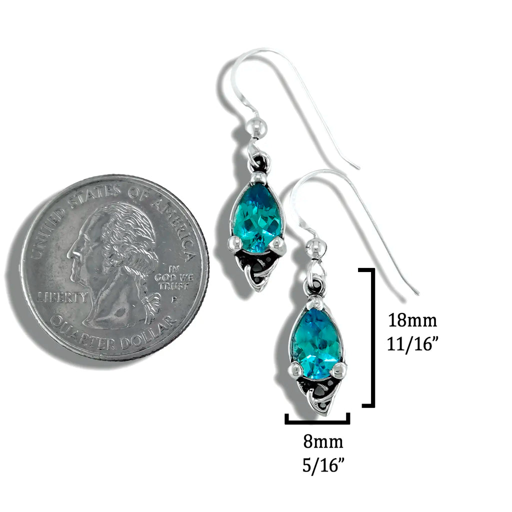 Celtic Goddess Earrings with Blue Topaz