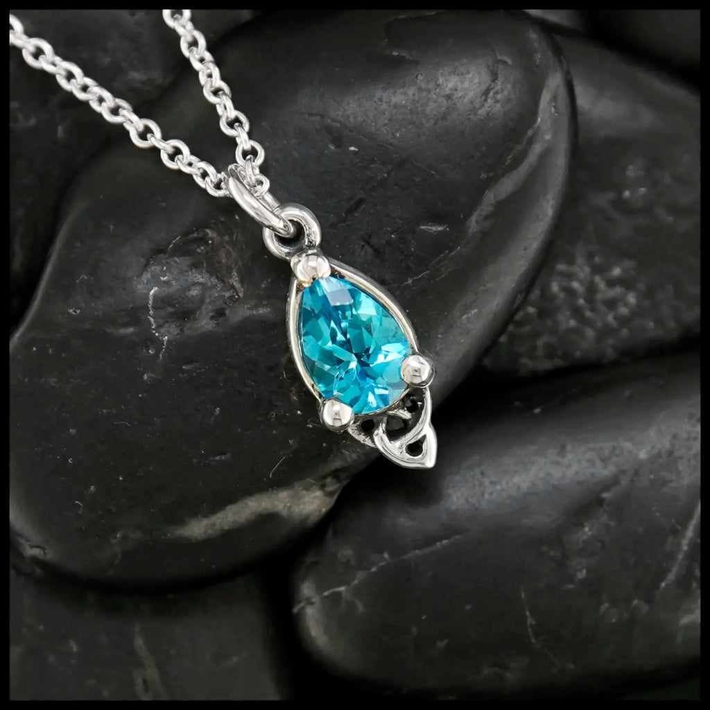 Celtic Goddess Pendant with Blue Topaz