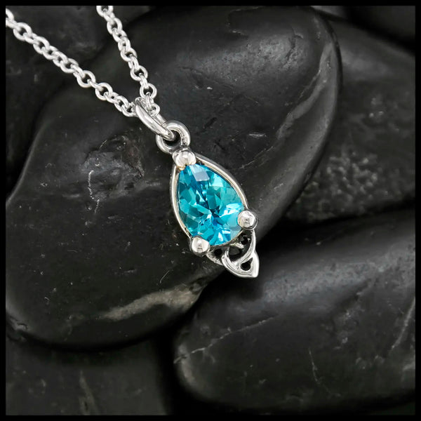 Celtic Goddess Pendant with Blue Topaz